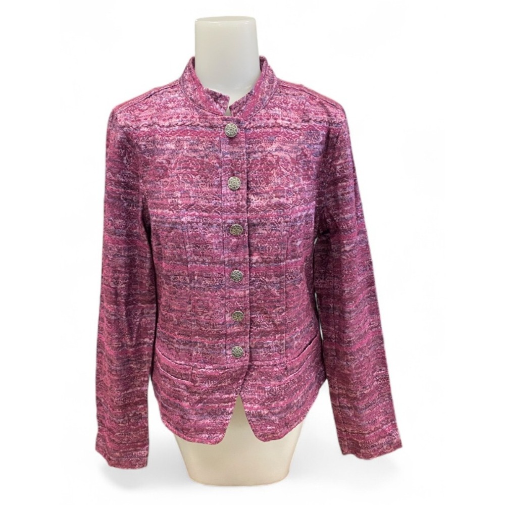 Christopher & Banks Women's Purple  Textured Button Up Jacket Small S‎